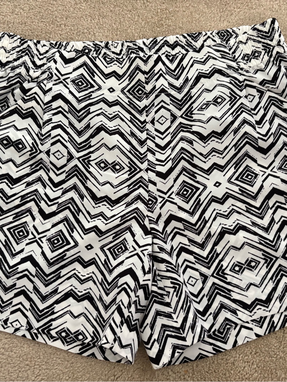 Forenza Black and White Zebra-Style Elastic Waist Shorts